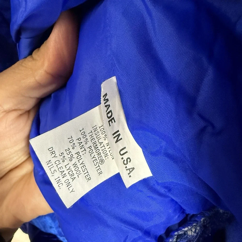 Vintage Nils Full Body Ski Suit In Cobalt Blue Women's Size 10‎